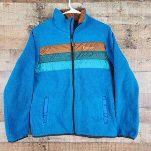 Cotopaxi Teca Fleece Full Zip Jacket Men's Size Small Blue Outdoor Chest Stripe